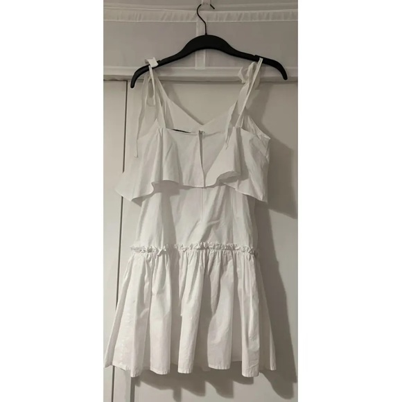 English Factory Women's Woven Ruffle Mini Poplin Dress, White, Medium M  NWT - Picture 3 of 8